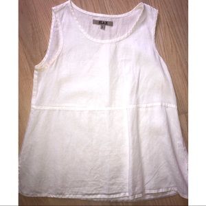 White flax tank top